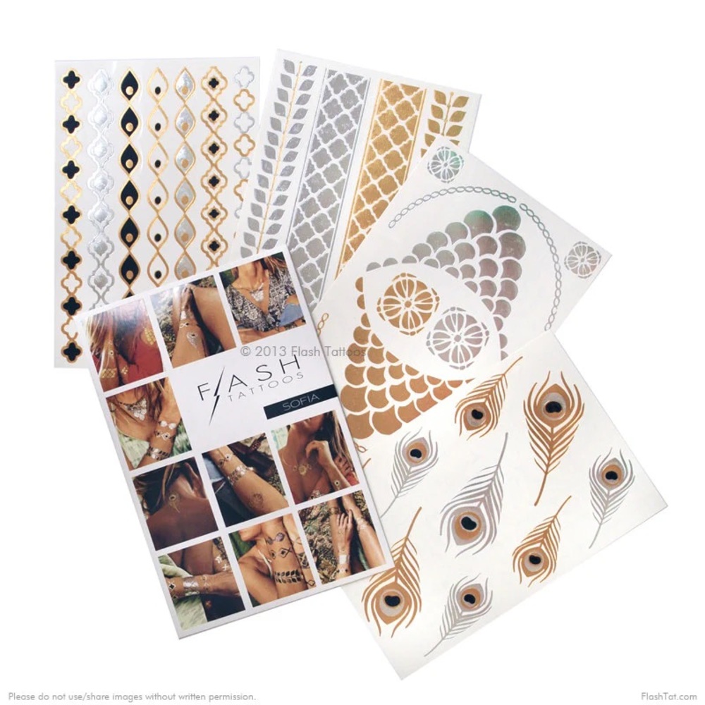 Metallic Flash tattoos (temporary) “Sofia”